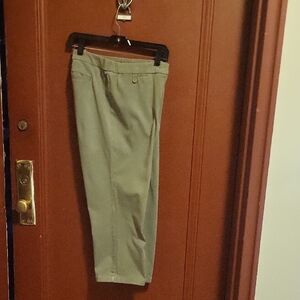 Chico's Elegant Women's Cotton/Spandex Straight Leg Pants Green SZ 2
